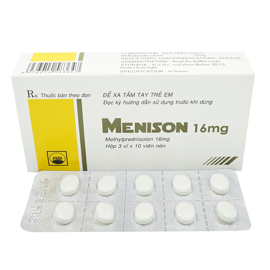 Menison 16mg - Methylprednisolon - Hộp 30v - PY