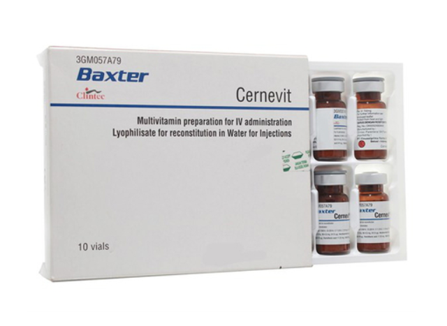 Thuốc tiêm Cernevit Baxter bổ sung vitamin và khoáng chất (hộp 10 lọ)
