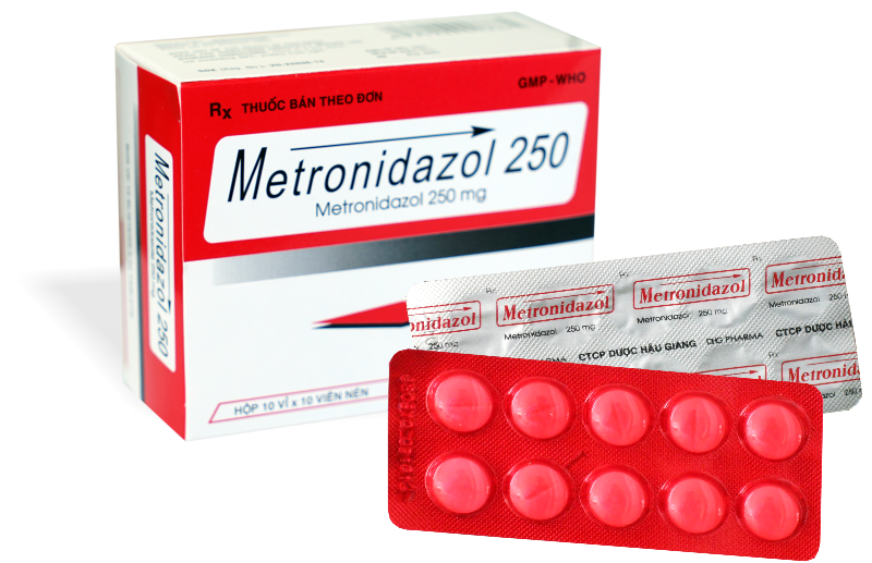 Thuốc kháng sinh Metronidazol 250mg DHG hộp 100 viên
