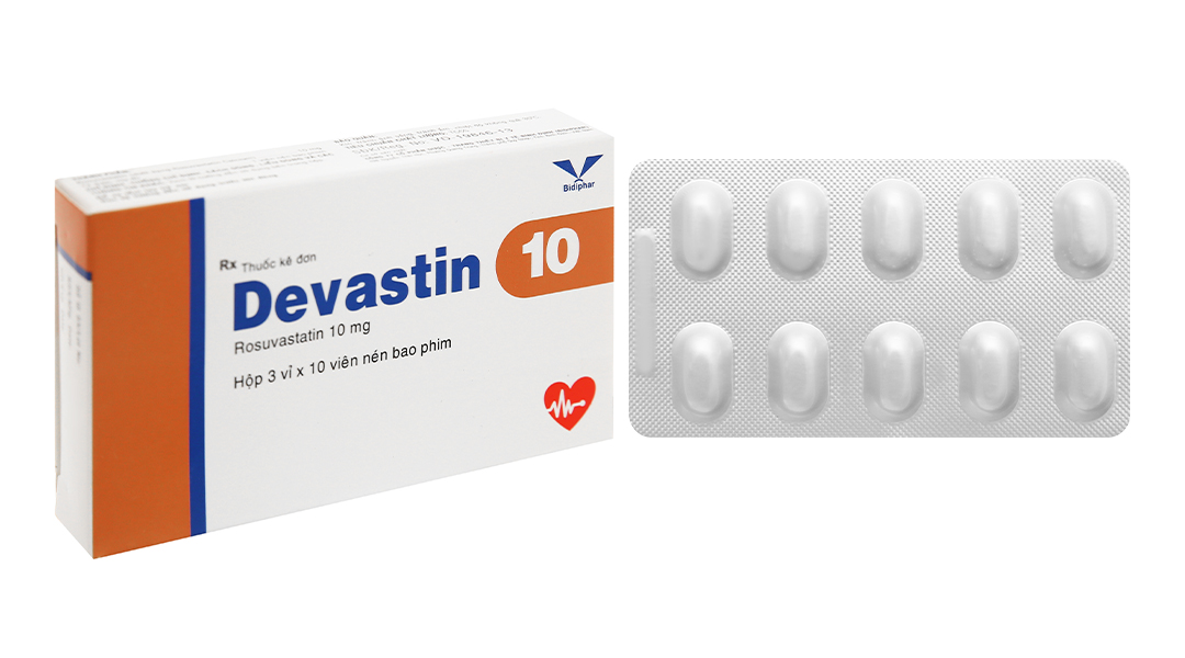 Devastin 10 - Rosuvastatin - H/3*10 viên)