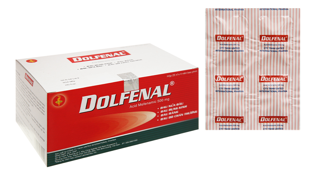 Thuốc Dolfenal 500mg (25 vỉ x 4 viên)