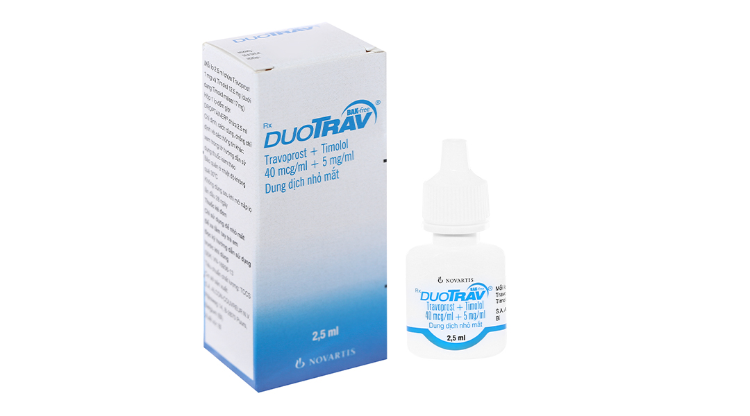 Dung dịch nhỏ mắt DuoTrav làm giảm áp lực nội nhãn chai 2.5ml