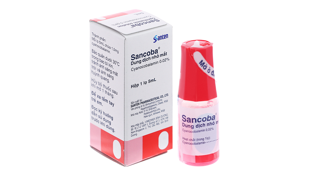Dung dịch nhỏ mắt Sancoba 0.02% cải thiện chứng mỏi mắt do điều tiết lọ 5ml