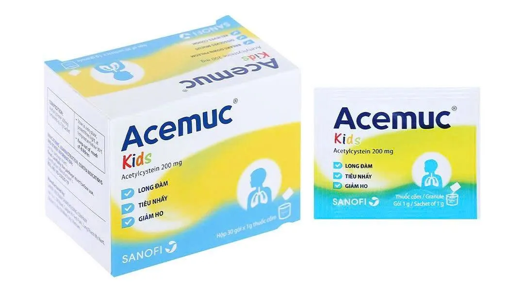Acemuc 200mg Sanofi (H/30g) - Thuốc Long Đờm Acetylcysteine Liều Cao Chính Hãng Pháp Hiệu Quả Vượt Trội
