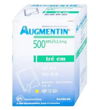 Augmentin 500mg hộp 12 gói GSK thuốc kháng sinh