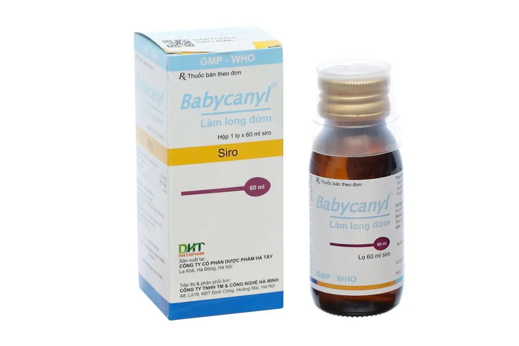 Babycanyl Hà Tây (C/60ml) – Siro điều trị ho do hen phế quản và viêm phế quản, giãn phế quản & long đờm, giảm ho nhanh