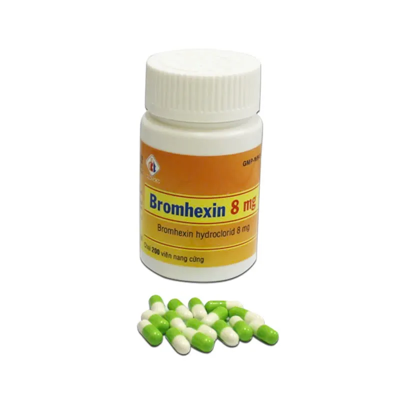 Bromhexin 8mg DMC (C/200v/nang) – Viên nén tan đàm đường hô hấp