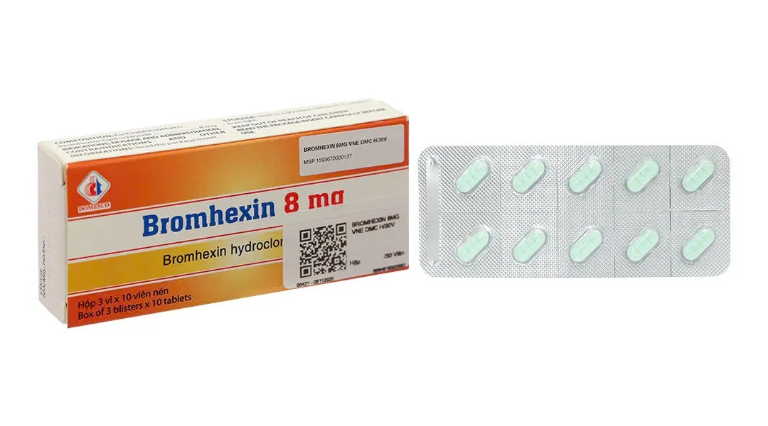 Bromhexin 8mg DMC (H/30v) – Viên nén tan đàm đường hô hấp