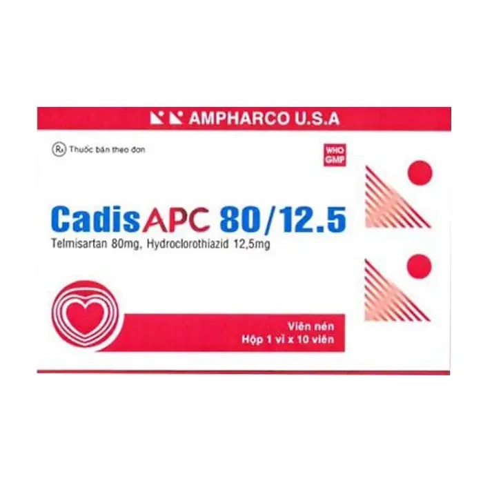 Cadis APC 80/12,5mg Ampharco (H/30v) – Hạ huyết áp mạnh mẽ với Telmisartan &amp; lợi tiểu Ampharco