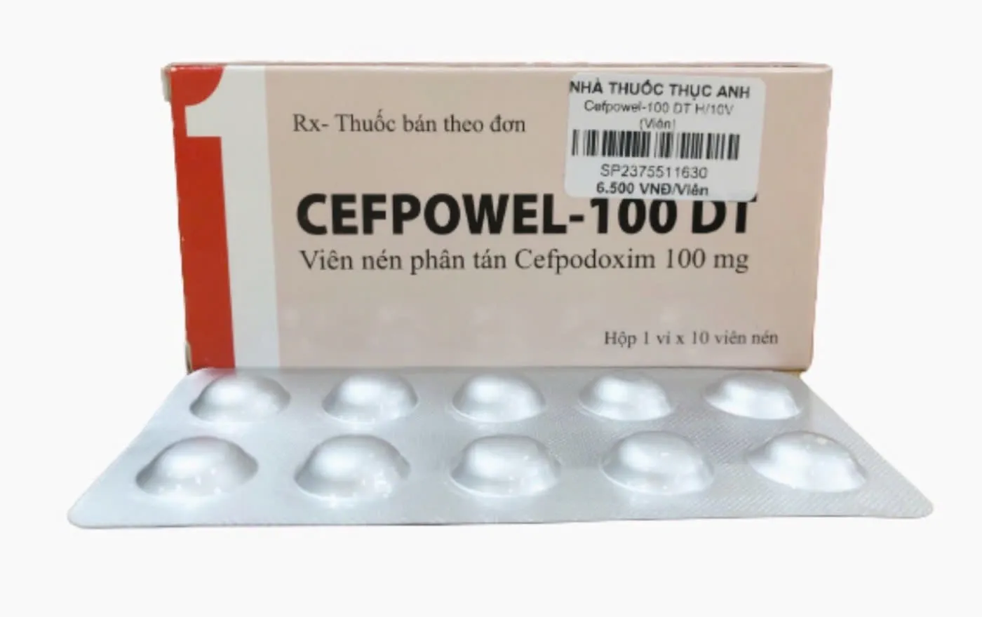 Cefpowel-100 DT India (H/10v) – Kháng sinh Cephalosporin thế hệ 3, điều trị nhiễm khuẩn đường hô hấp hiệu quả