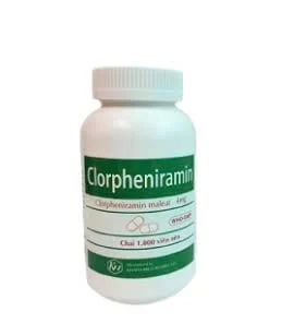 Chlorpheniramin điều trị triệu chứng viêm mũi dị ứng theo mùa và quanh năm, mày đay - Chai 1000 viên nén - KhaPharco Pharm