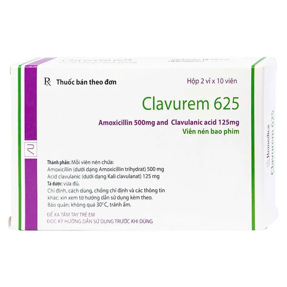 Clavurem 625 – Kháng sinh điều trị viêm nhiễm hô hấp, tiết niệu, da hiệu quả
