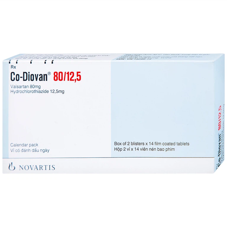 Co-diovan 80mg/12.5mg Novartis (H/28v) – Kết hợp tối ưu Valsartan &amp; Hydrochlorothiazide kiểm soát huyết áp