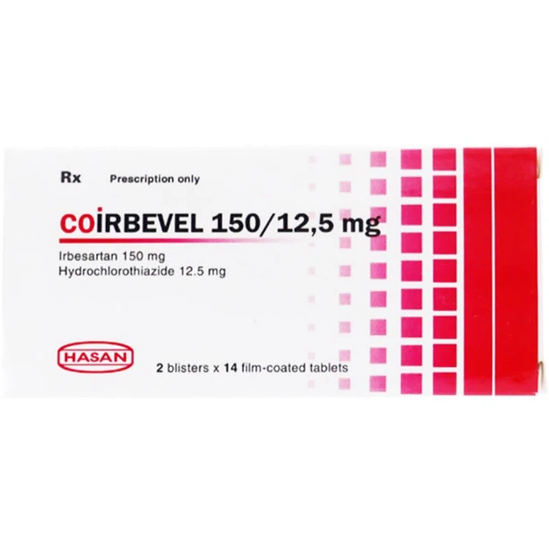Coirbevel 150/12,5mg Hasan (H/28v) – Kiểm soát huyết áp hiệu quả với phối hợp Irbesartan & Hydrochlorothiazide