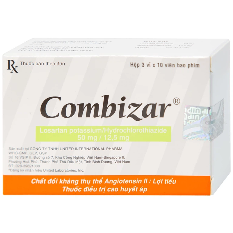 Combizar 50/12,5mg United (H/30v) – Phối hợp kiểm soát huyết áp hiệu quả