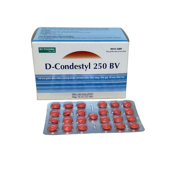 D-Condesty 250 BV (Hộp 10 vỉ x 25 viên) Hỗ trợ giảm đau nhức xương khớp