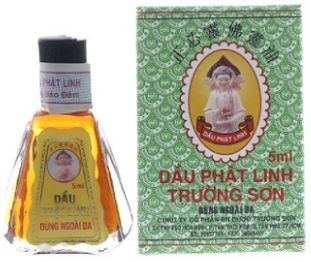 Dầu Phật Linh Trường Sơn điều trị cảm, ho, sổ mũi, nhức đầu, say nắng