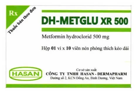 DH-Metglu XR 500mg Hasan (H/50v) – Kiểm soát đường huyết ổn định, tiện lợi dài ngày