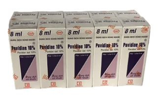 Dung dịch sát khuẩn Povidine 10% Pharmedic ngăn ngừa nhiễm khuẩn ở vết cắt, vết trầy (Lốc/10c/8ml)