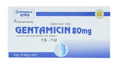 Dung dịch tiêm Gentamicin 80mg HDPharma điều trị nhiễm khuẩn nặng (10 ống x 2ml)