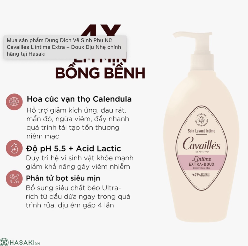 Dung Dịch Vệ Sinh Phụ Nữ Cavailles L'intime Extra – Doux Dịu Nhẹ