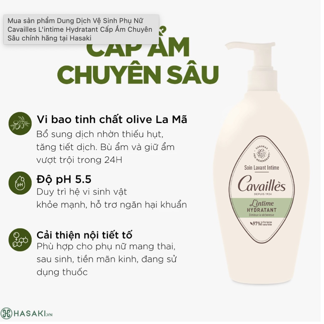 Dung Dịch Vệ Sinh Phụ Nữ Cavailles L'intime Hydratant Cấp Ẩm Chuyên Sâu