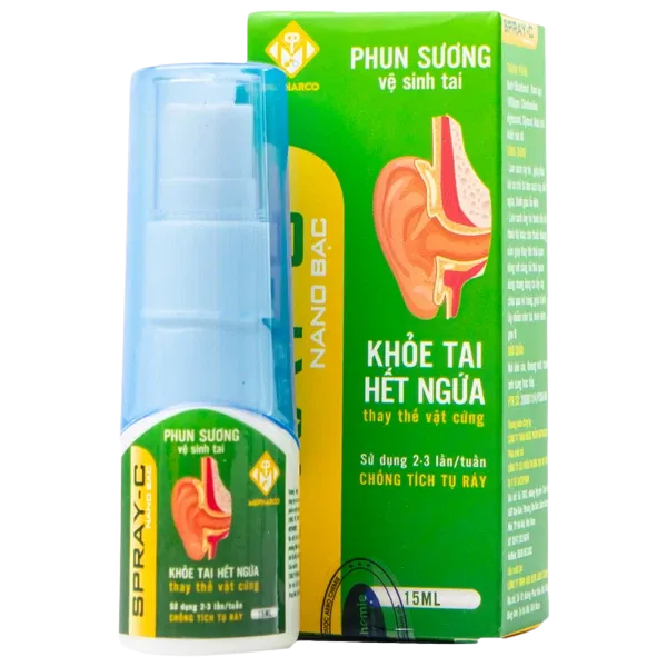 Dung dịch vệ sinh tai dạng phun sương Mepharco Spray-C Nano Bạc