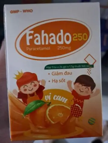 Fahado 150, điều trị các chứng đau và sốt từ nhẹ đến vừa ở trẻ em