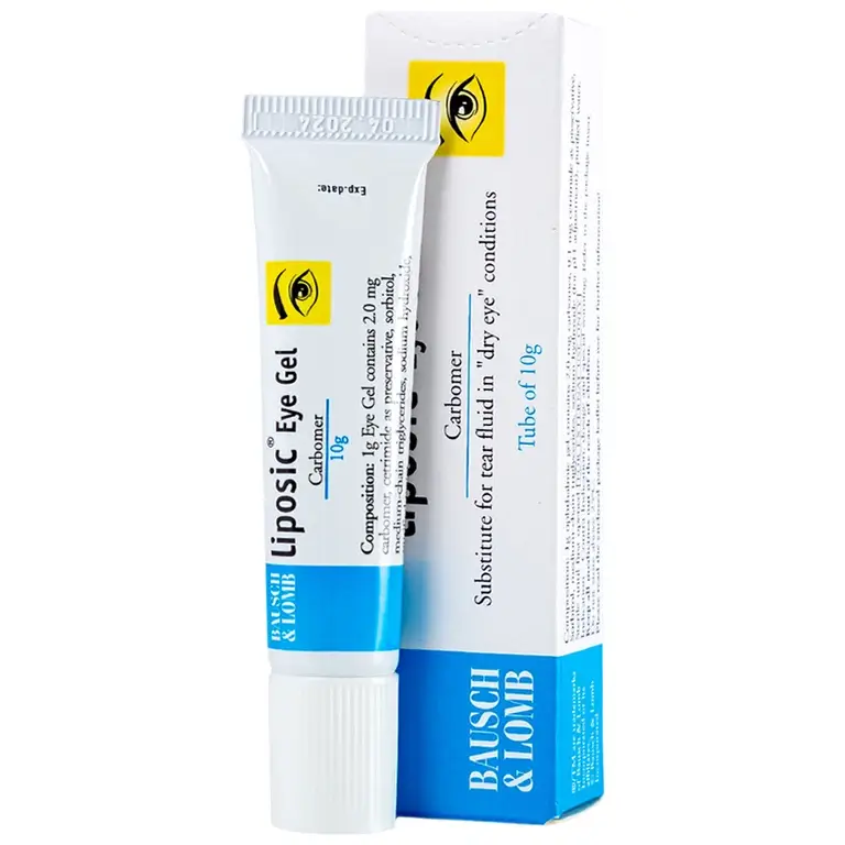 Gel nhỏ mắt Liposic Eye Gel Bausch And Lomb điều trị triệu chứng cho bệnh khô mắt (10g)