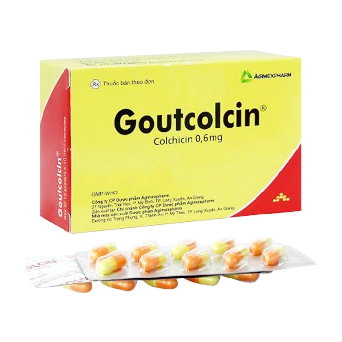 Goutcolcin 0,6mg Agimexpharm 10 vỉ x 10 viên
