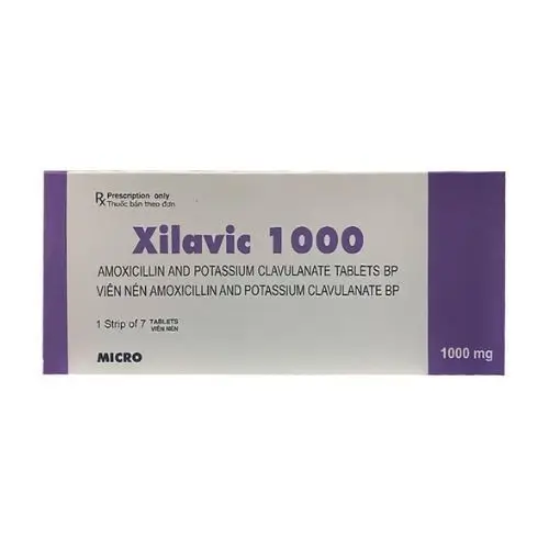 Hỗ trợ điều trị nhiễm khuẩn đường hô hấp Xilavic 1000 hộp 1 vỉ x 7 viên
