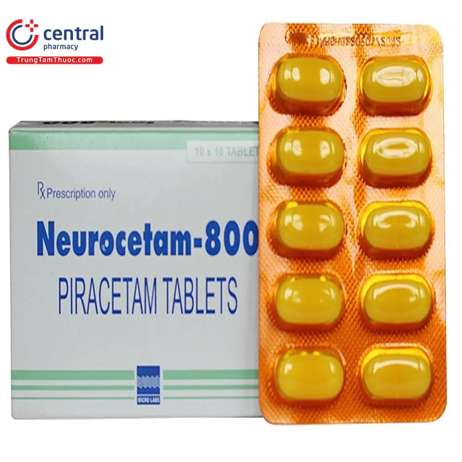 Neurocetam-800 điều trị các bệnh do tổn thương não, chóng mặt, rối loạn ý thức,...