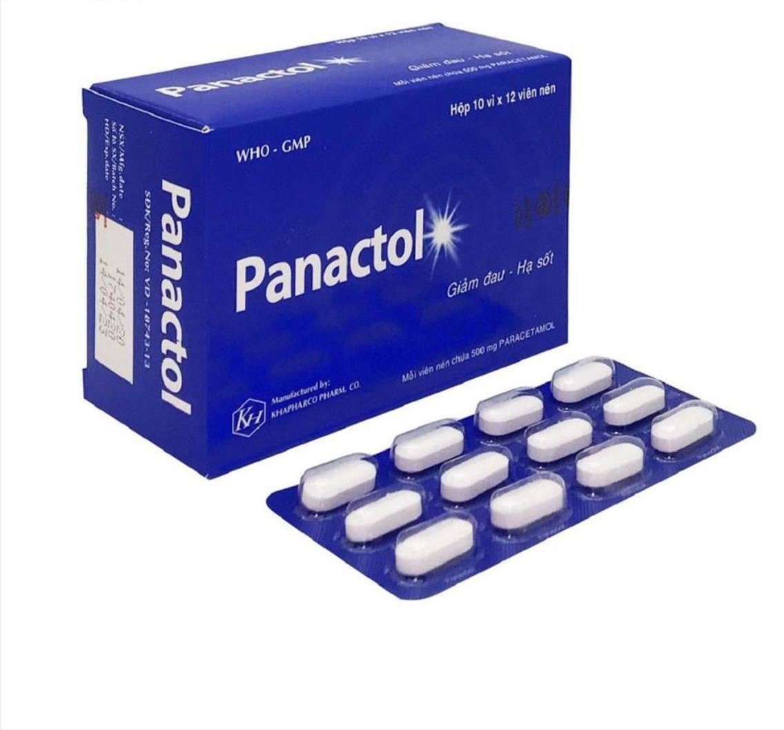 Panactol Paraceramol 500mg Khapharco (Hộp/10 vỉ/12 viên)