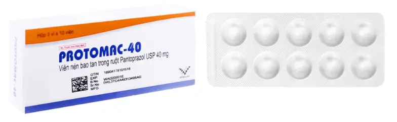 Protomac-40 trị trào ngược dạ dày, thực quản (3 vỉ x 10 viên)
