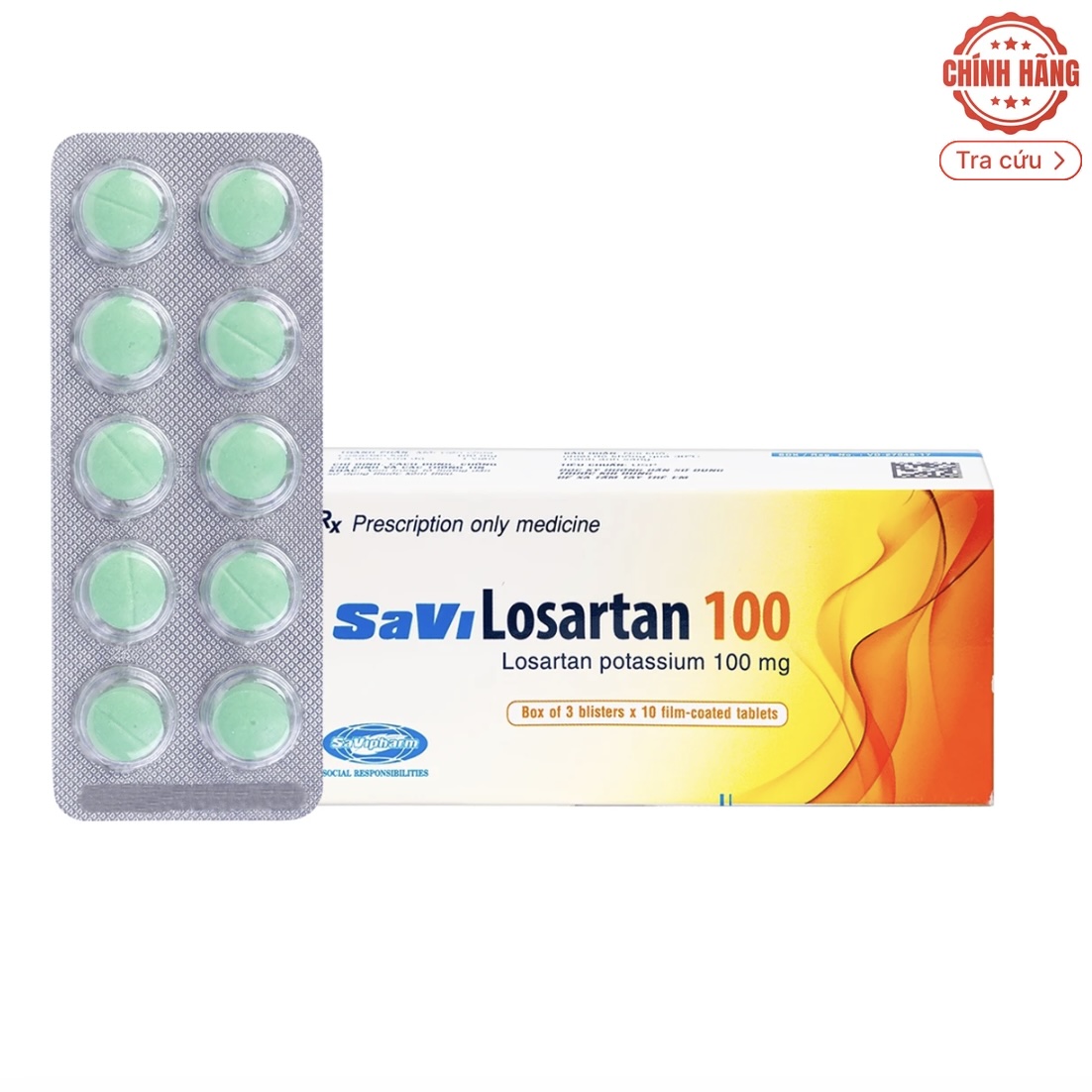 SaVi Losartan 100 điều trị tăng huyết áp
