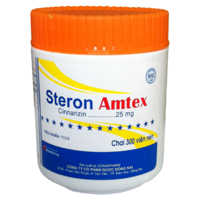 Steron-amtex phòng say tàu xe, chóng mặt, ù tai, buồn nôn, nôn- Chai 500 viên nén - DonaiPharm