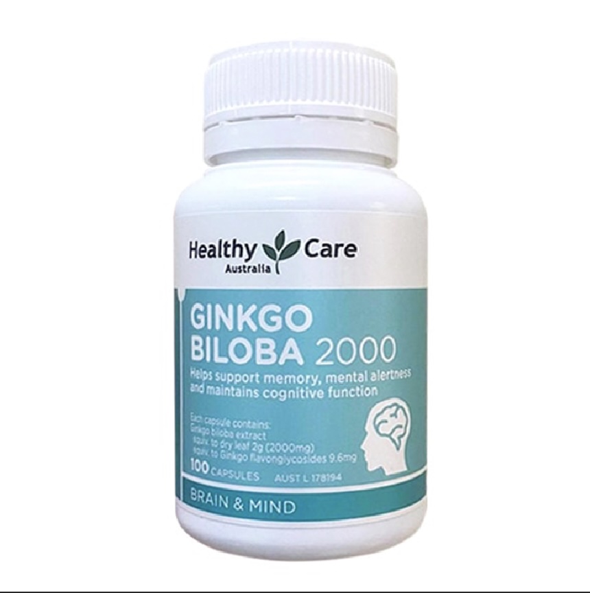 Thực phẩm chức năng Viên uống bổ não Ginkgo Biloba 2000mg Healthy Care của Úc