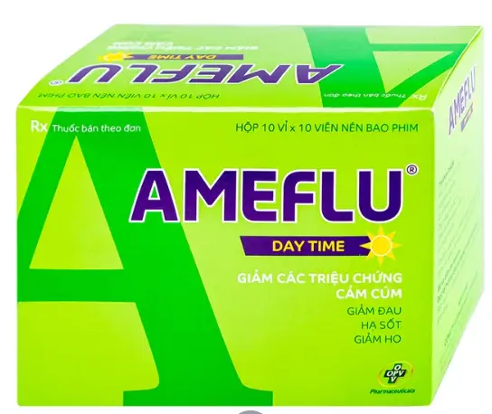 Thuốc Ameflu Day Time OPV giảm các triệu chứng cảm lạnh và cảm cúm (10 vỉ x 10 viên)