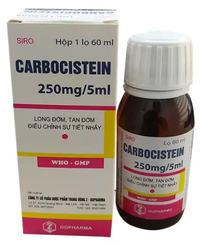 Thuốc Carbocistein 250 điều trị các rối loạn đường hô hấp
