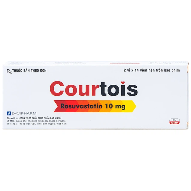 Thuốc Courtois 10mg Davipharm dùng để làm giảm LDL-cholesterol (2 vỉ x 14 viên)