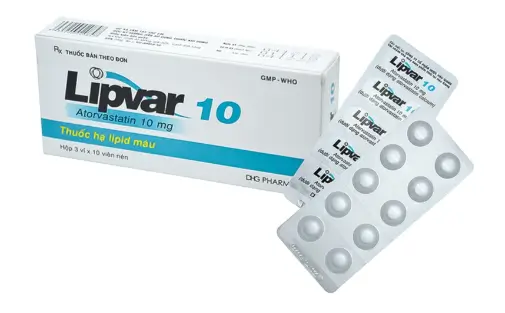 Thuốc Lipvar 10 DHG Pharma hạ lipid máu (3 vỉ x 10 viên)
