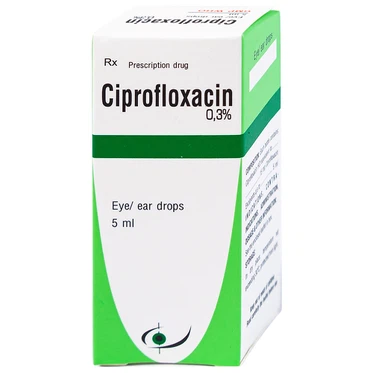 Thuốc nhỏ mắt, nhỏ tai Ciprofloxacin 0.3% Bidiphar điều trị nhiễm khuẩn mắt, tai (Lốc 10 lọ x 5ml)