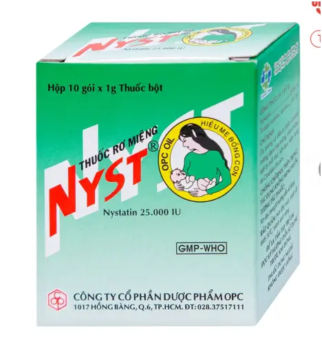 Thuốc rơ miệng Nyst 25.000IU OPC dự phòng và điều trị bệnh Candida miệng (10 gói)