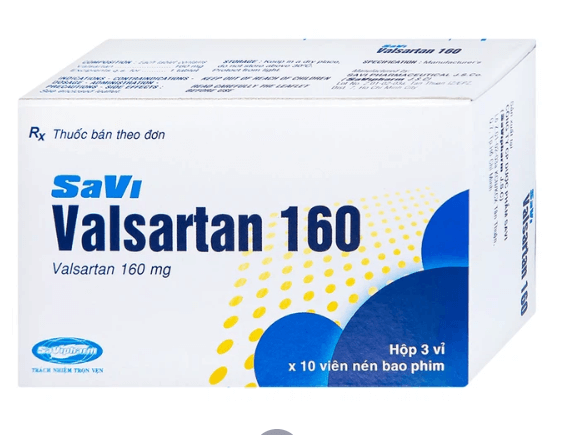 Thuốc Savi Valsartan 160 điều trị tăng huyết áp, nhồi máu cơ tim (3 vỉ x 10 viên)