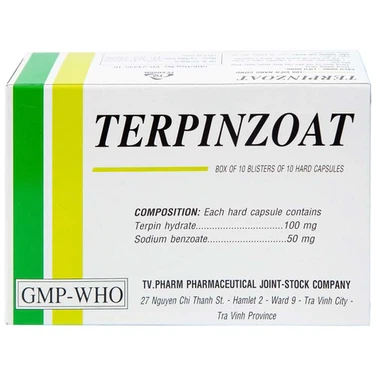 Thuốc Terpinzoat TV.PHARM làm loãng đờm và điều trị các triệu chứng ho (100 viên)