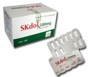 Thuốc trị cảm cúm, giảm đau, hạ sốt, chống viêm Skdol 500mg hộp 10 vỉ x 10 viên