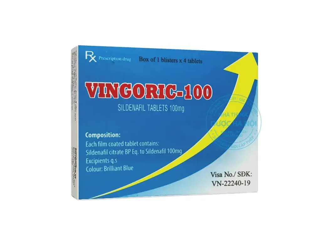 Thuốc Vingoric 100 (hộp 4 viên) điều trị rối loạn cương dương