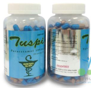 Tuspi Paracetamol 500mg giảm đau hạ sốt Phapharco (C/200V nang)