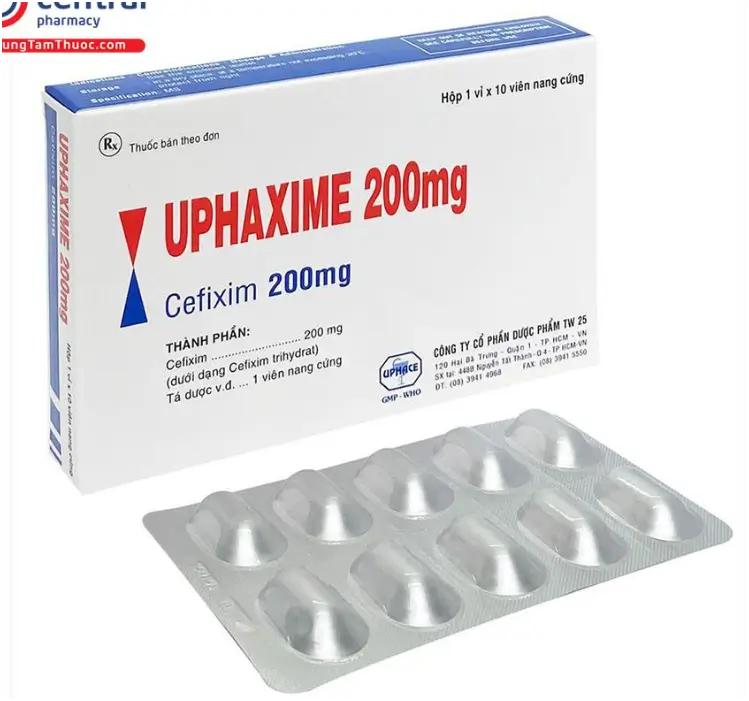 UPHAXIME 200mg điều trị các trường hợp nhiễm khuẩn