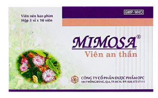 Viên an thần Mimosa OPC dùng cho trường hợp mất ngủ, suy nhược thần kinh (5 vỉ x 10 viên)